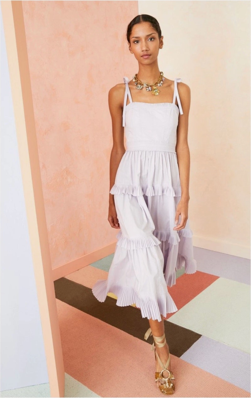 Ulla Johnson Lune Tiered Cotton Midi Dress Size 4 Whimsical Boho
